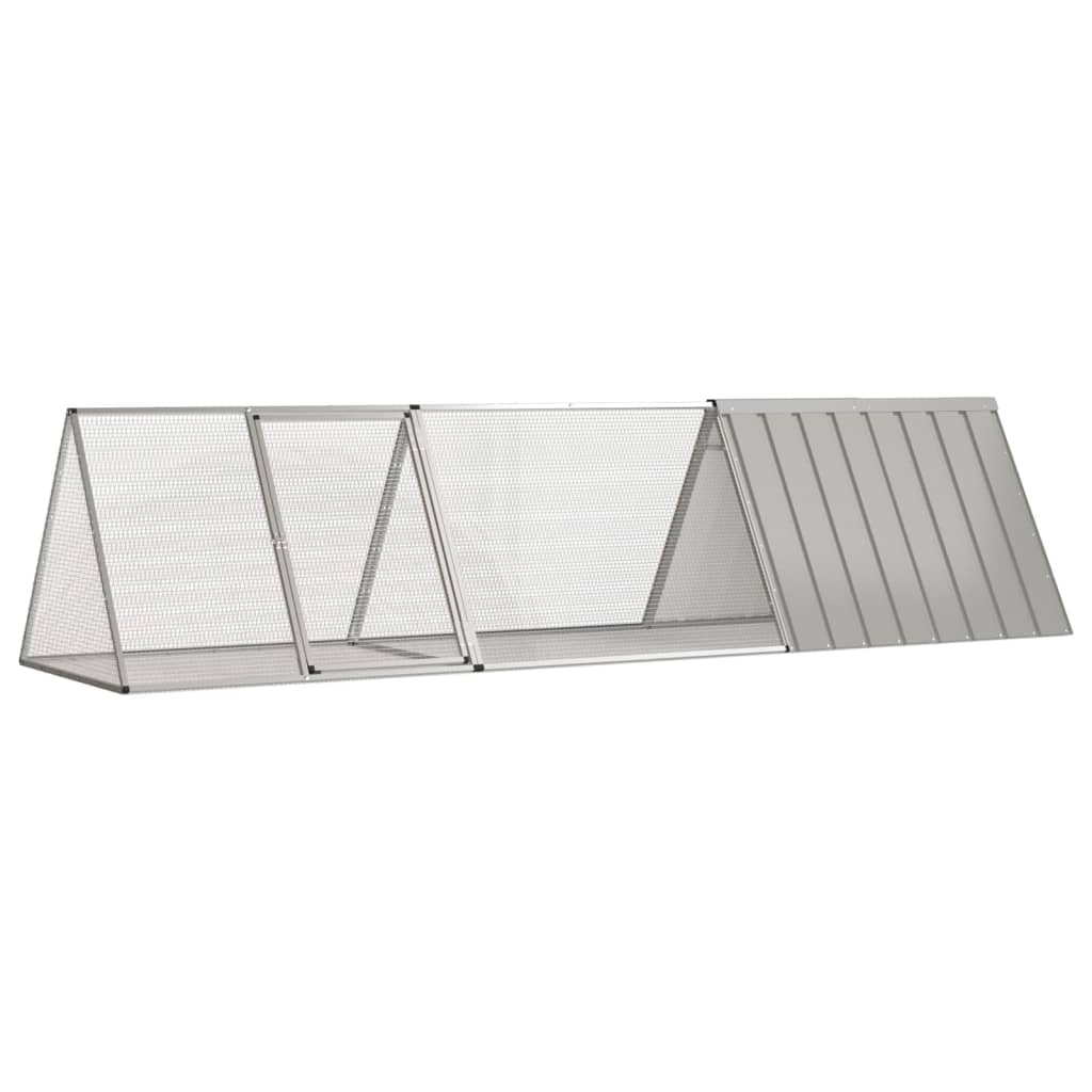 vidaXL Klietka na králiky sivá 302,5x80,5x71 cm pozinkovaná oceľ