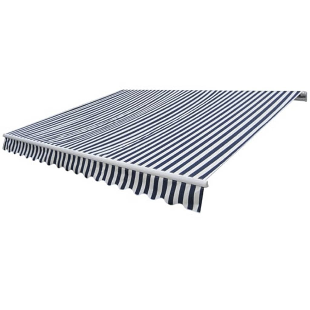 vidaXL Skladacia markíza, manuálna 300 cm, modrá/biela