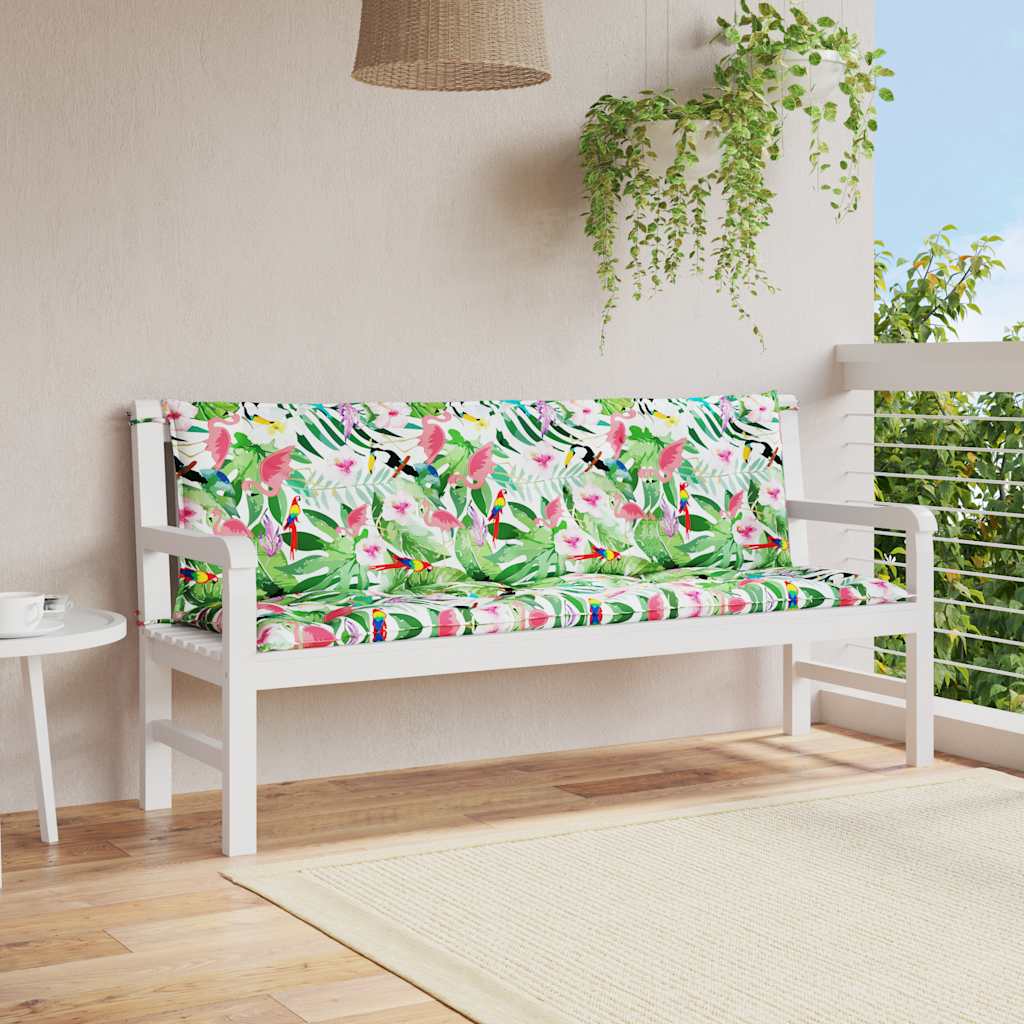 vidaXL Podložky na záhradnú lavičku 2 ks farebné 150x50x7 cm látka