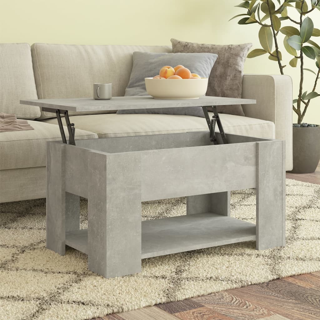 vidaXL Konferenčný stolík betónový sivý 79x49x41 cm spracované drevo