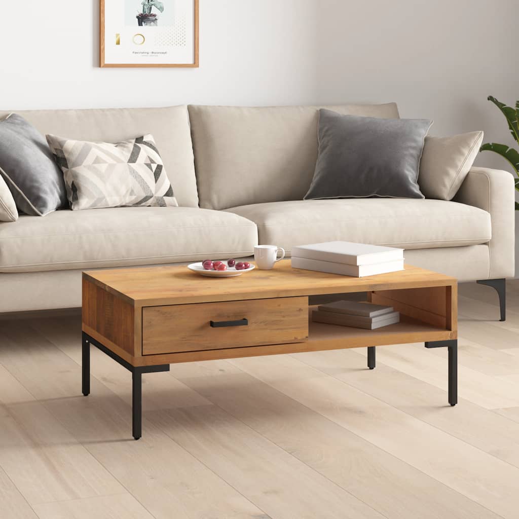 vidaXL Konferenčný stolík 90x50x35 cm, borovicový masív
