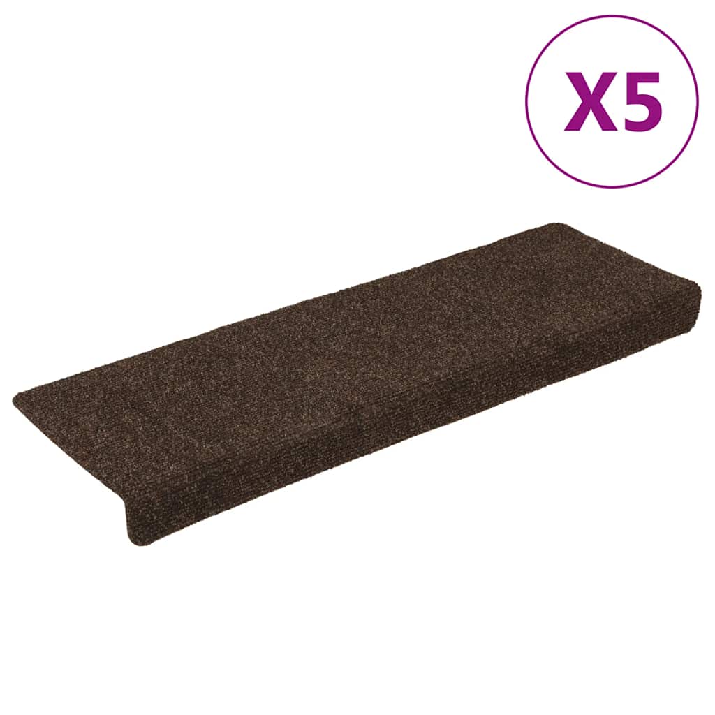 vidaXL Nášľapy na schody 15 ks vpichované 65x21x4 cm hnedé