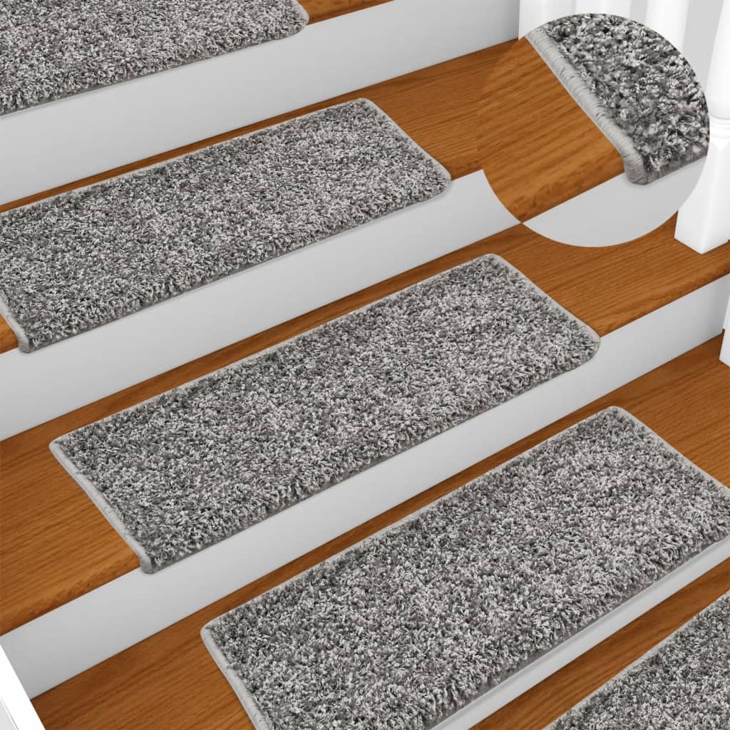 vidaXL Nášľapy na schody 10 ks 65x21x4 cm sivé