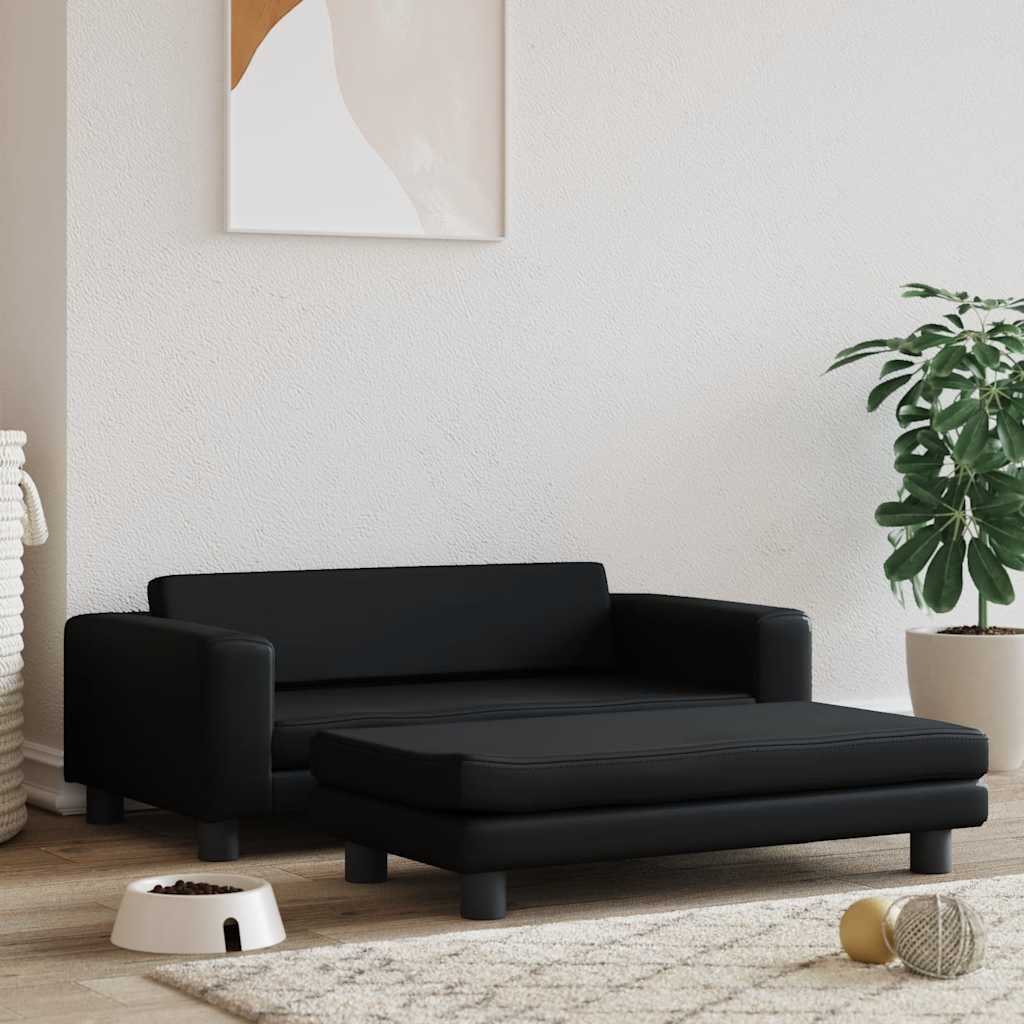 VidaXL Pelech pre psa s nadstavcom čierny 100x50x30 cm umelá koža