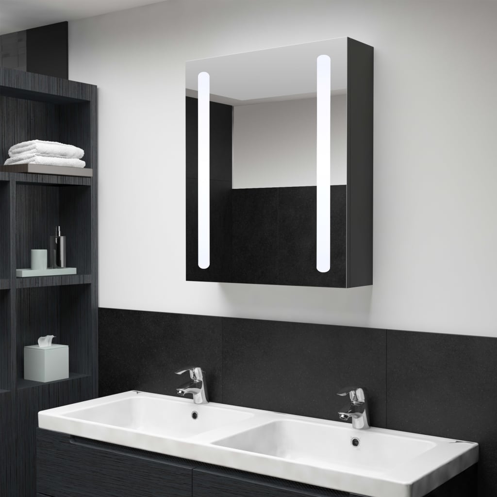 vidaXL LED kúpeľňová zrkadlová skrinka 50x13x70 cm