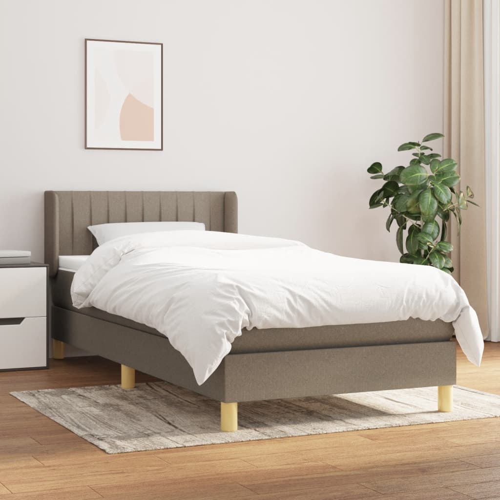 vidaXL Posteľný rám boxsping s matracom sivohnedý 80x200 cm látka