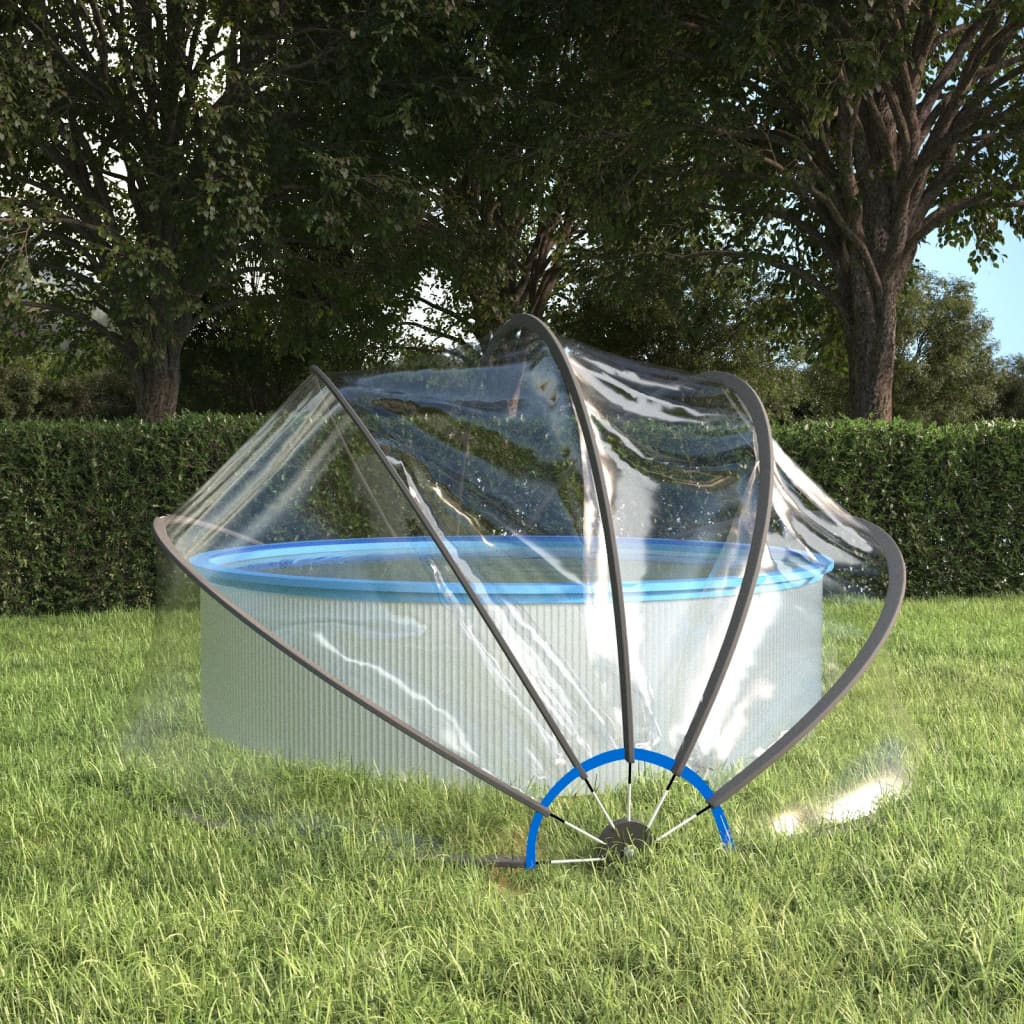 vidaXL Bazénová kupola okrúhla 376x188 cm PVC