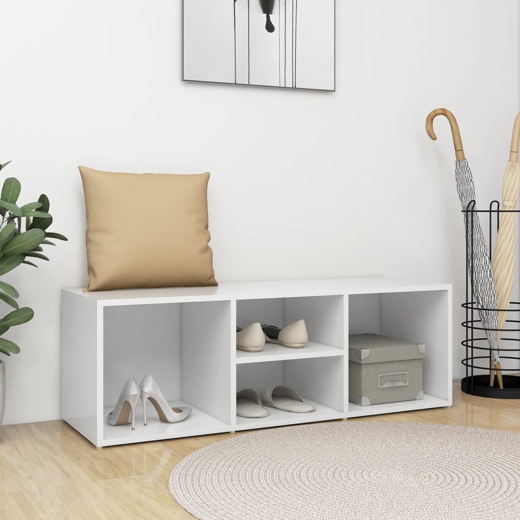 vidaXL Skrinka na topánky biela 105x35x35 cm kompozitné drevo