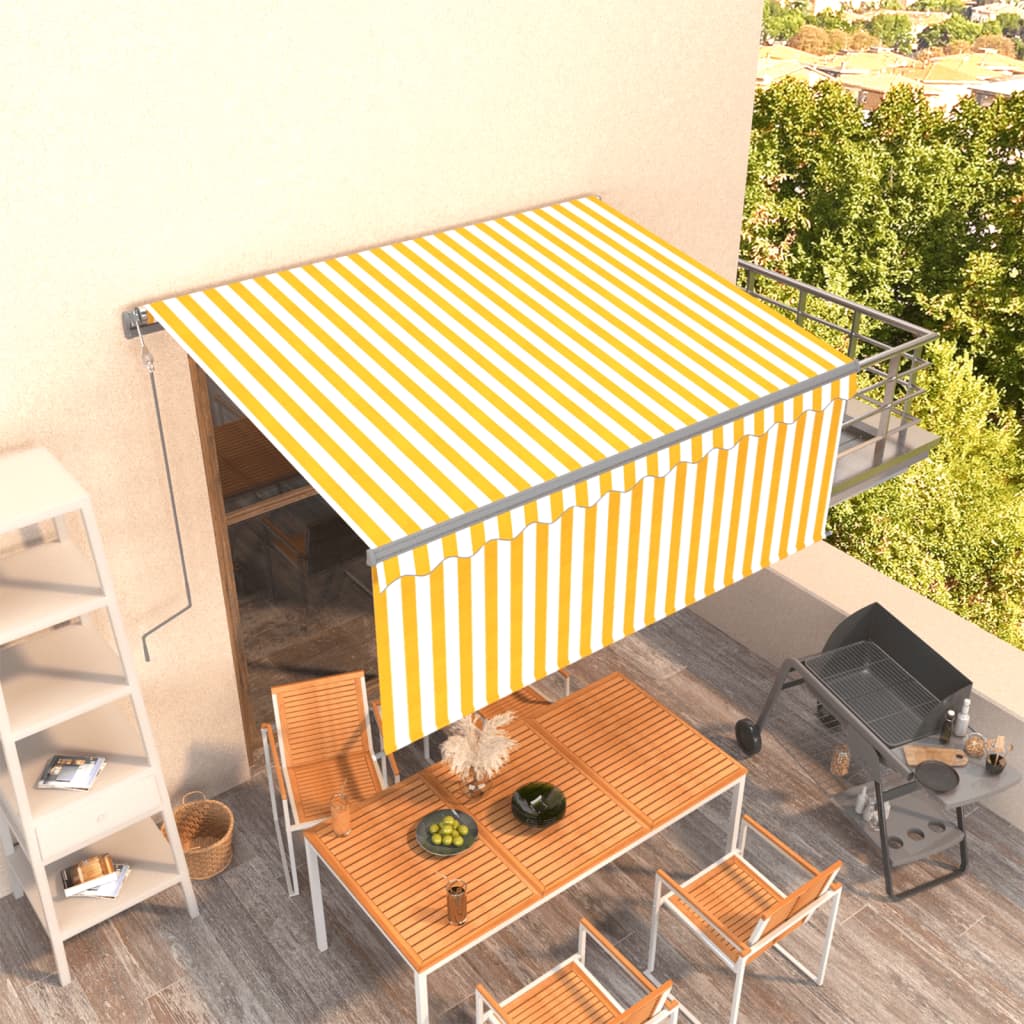 vidaXL Automatická markíza s tienidlom 3x2,5 m žlto-biela