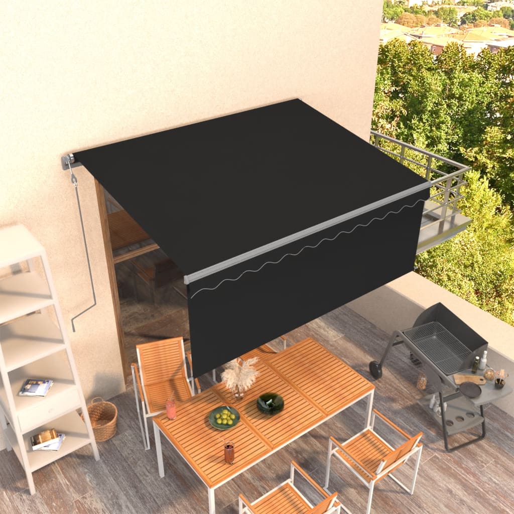 vidaXL Automatická markíza s tienidlom 3,5x2,5m antracitová