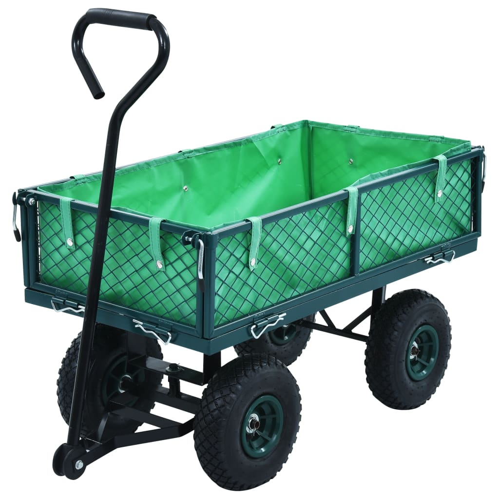 vidaXL Záhradný ručný vozík zelený 250 kg