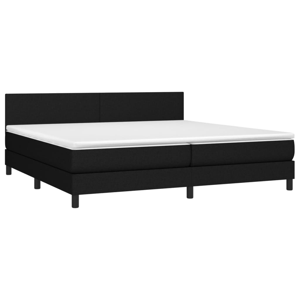 vidaXL Posteľ boxsping s matracom a LED čierna 200x200 cm látka