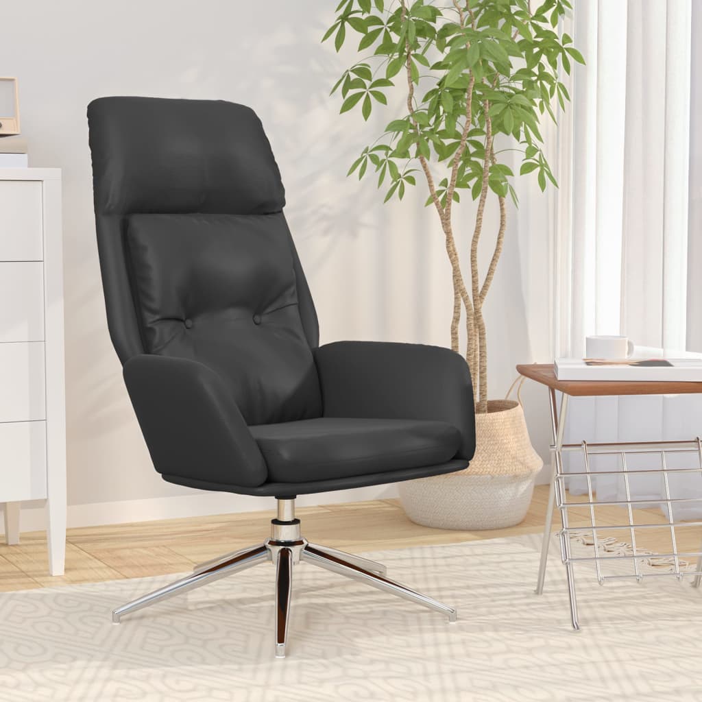 vidaXL Relaxačná stolička čierna pravá koža