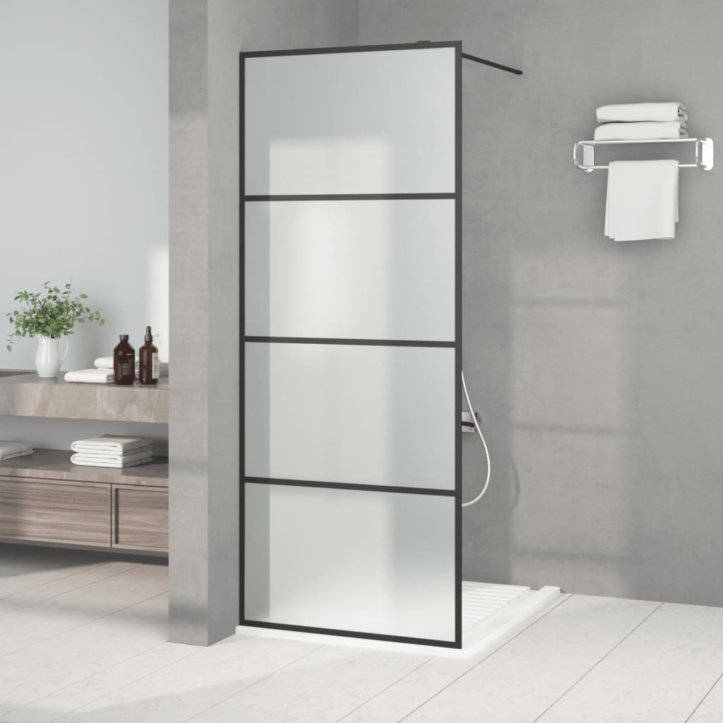 vidaXL Sprchová zástena čierna 80x195 cm matné ESG sklo