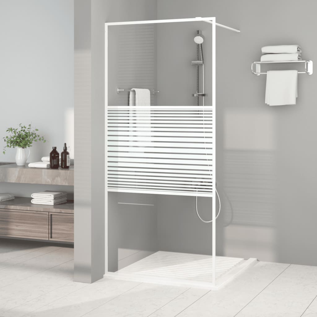 vidaXL Sprchová zástena biela 90x195 cm priehľadné ESG sklo