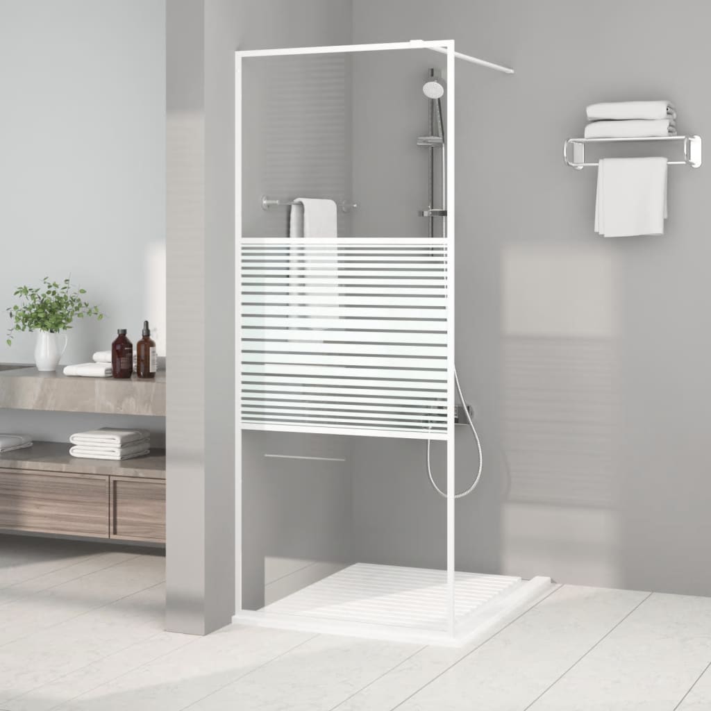 vidaXL Sprchová zástena biela 80x195 cm priehľadné ESG sklo