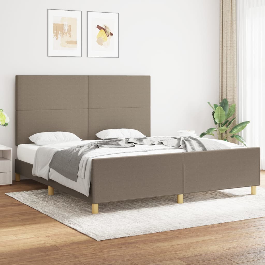 vidaXL Posteľ bez matraca sivohnedá 180x200 cm látka