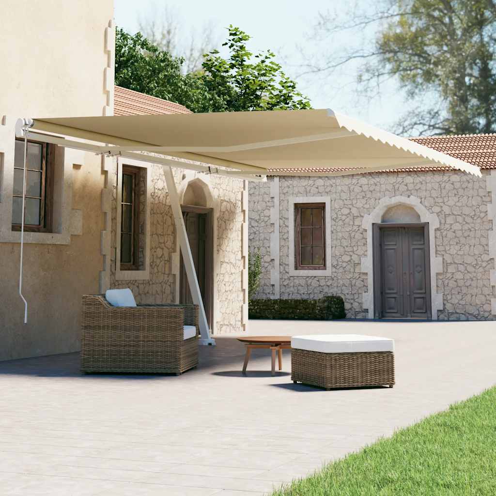 vidaXL Samostatne stojaca automatická markíza 600x300 cm krémová
