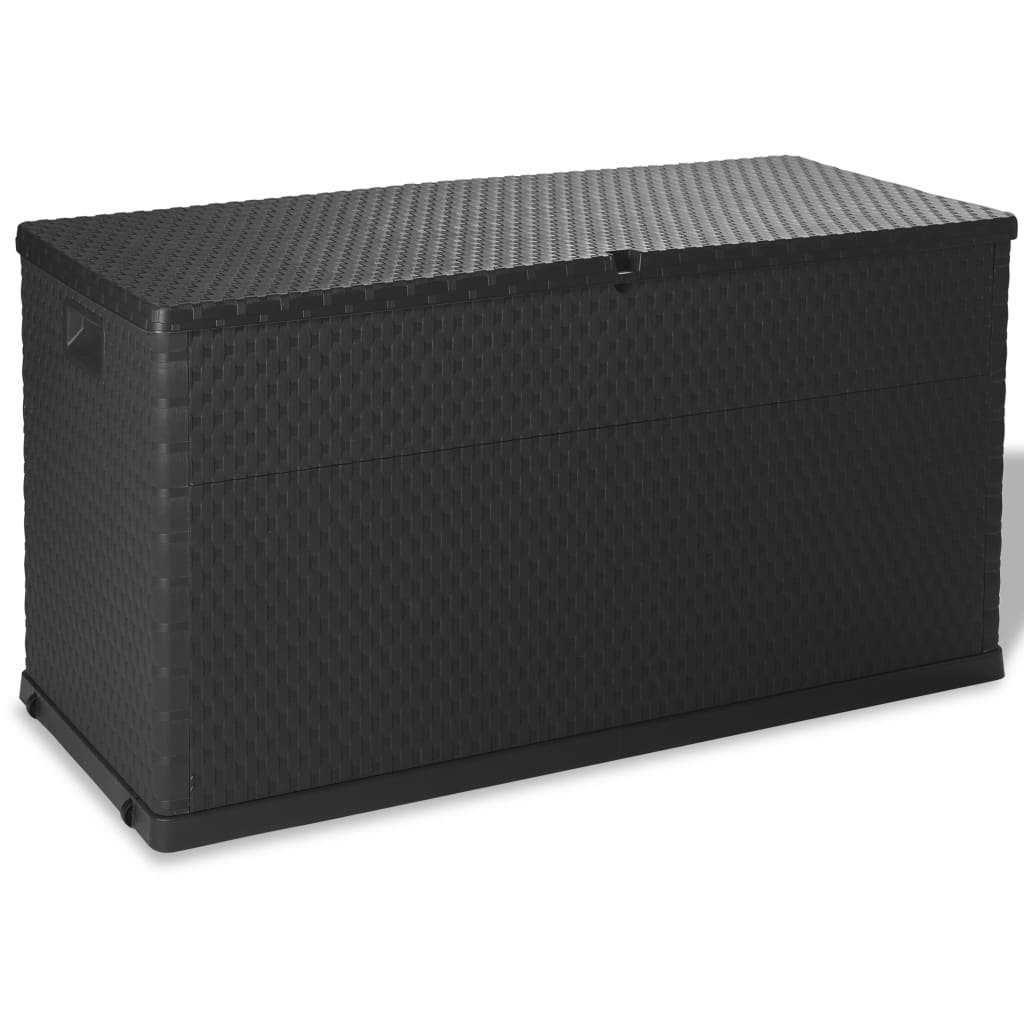 vidaXL Záhradný úložný box, antracitový 120x56x63 cm, PP ratan