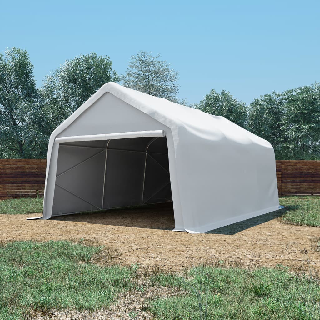 vidaXL Skladovací stan PVC 550 g/m² 4x6 m biely