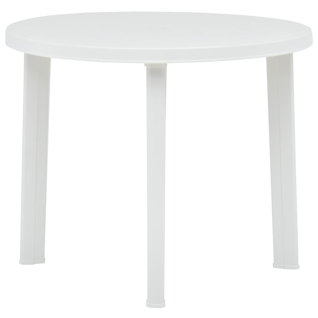 vidaXL Záhradný stôl biely 89 cm plastový