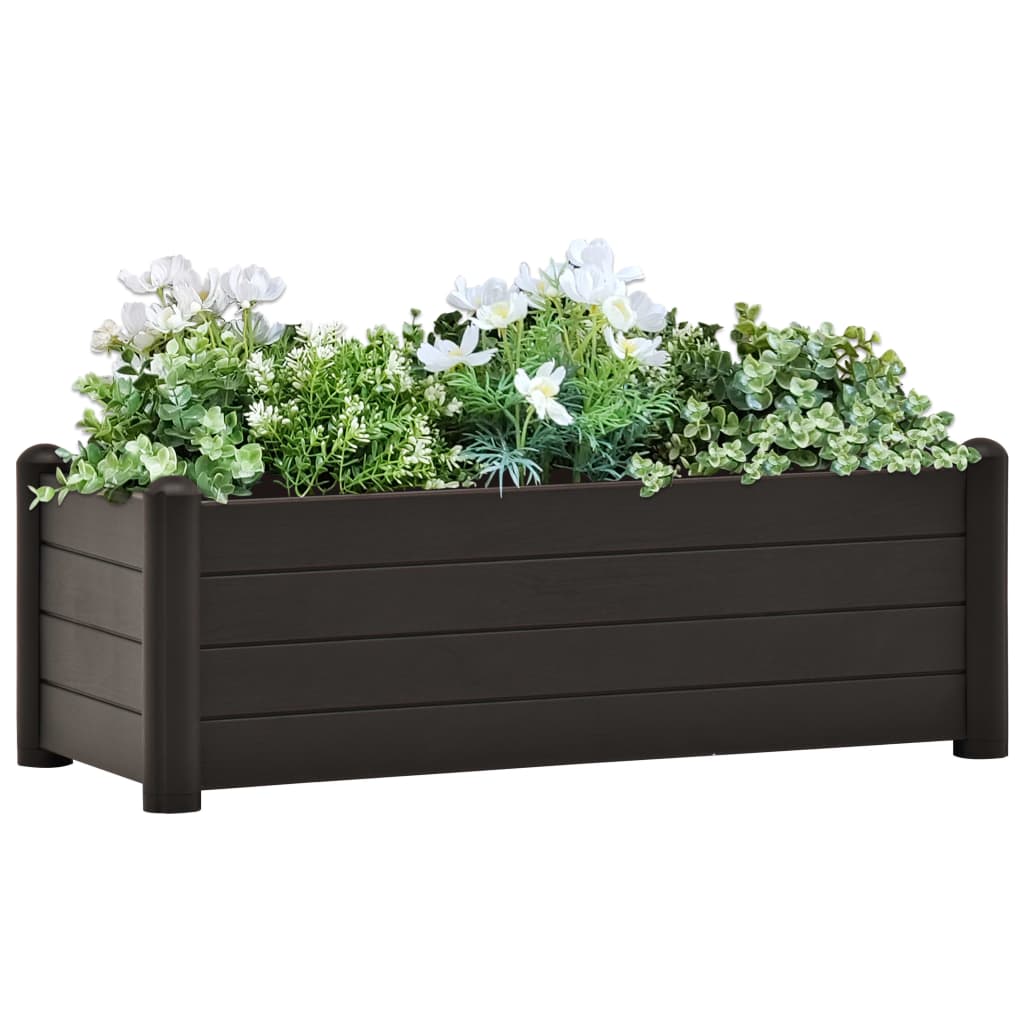 vidaXL Vyvýšený záhradný záhon PP antracitový 100x43x35 cm