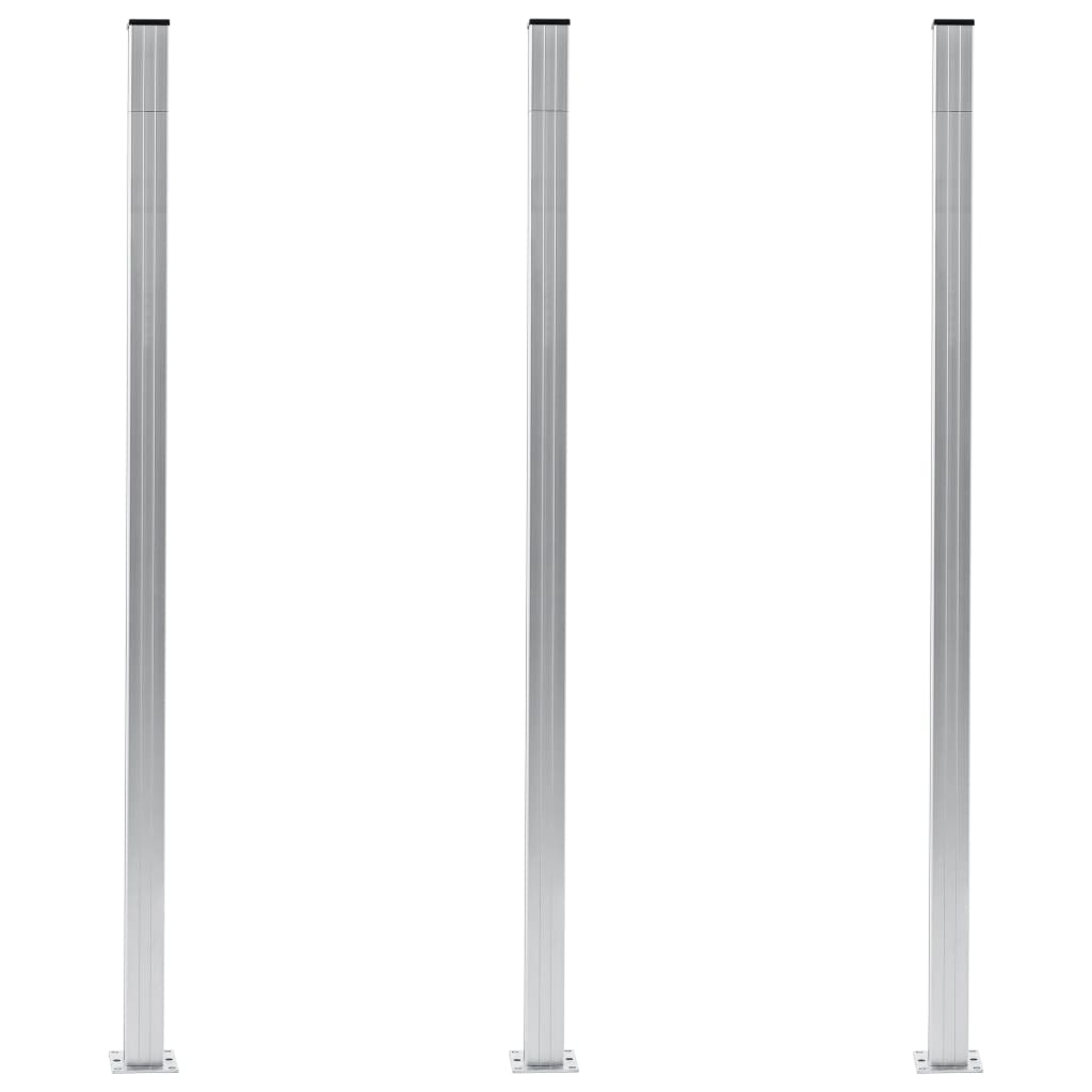 vidaXL Plotové stĺpiky 3 ks hliník 185 cm