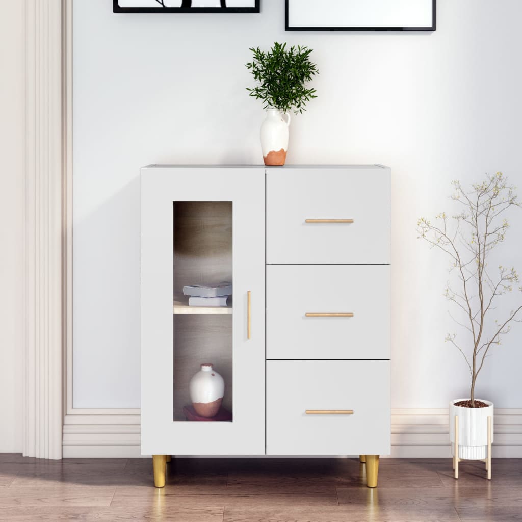 vidaXL Komoda biela 69,5x34x90 cm kompozitné drevo