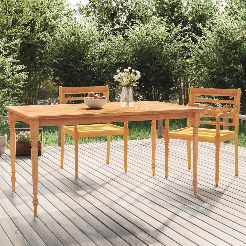 vidaXL Batavia stôl 150x90x75 cm tíkové masívne drevo