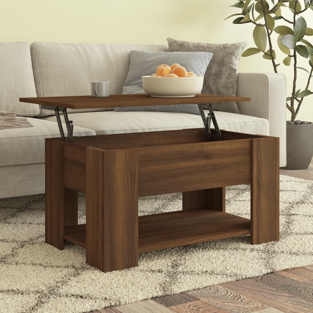 vidaXL Konferenčný stolík hnedý dub 79x49x41 cm spracované drevo