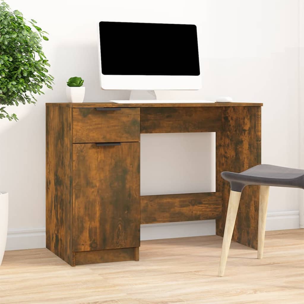 vidaXL Stôl dymový dub 100x50x75 cm spracované drevo