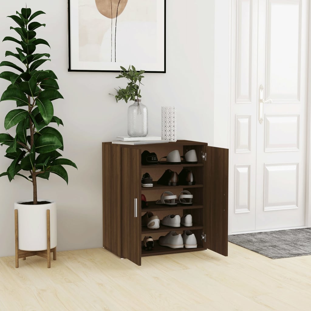 vidaXL Botník hnedý dub 60x35x70 cm spracované drevo