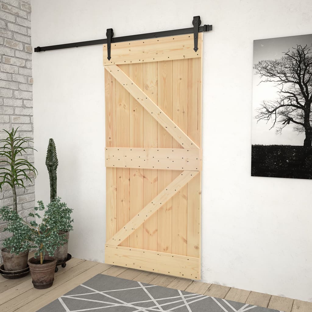 vidaXL Dvere 80x210 cm, borovicový masív