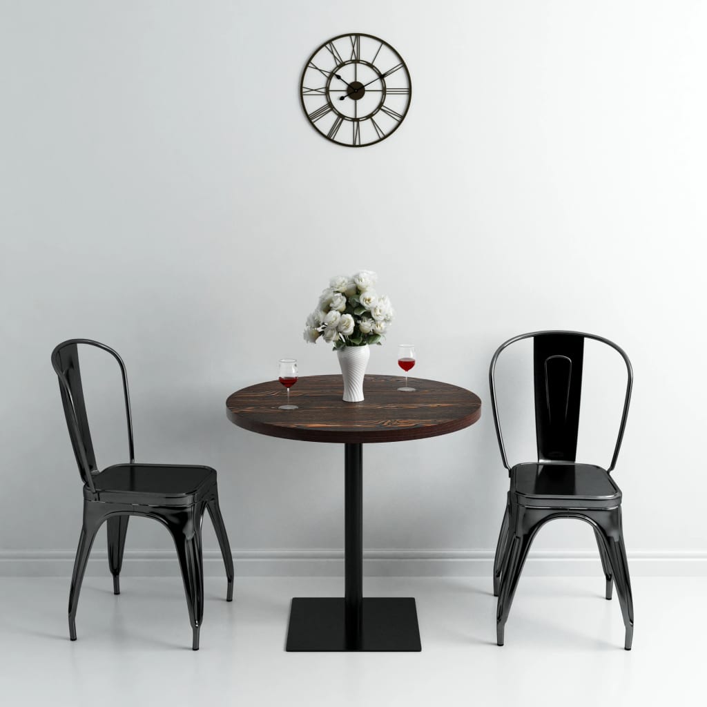 vidaXL Bistro stolík, MDF a oceľ, okrúhly, 80x75 cm, tmavý popolový