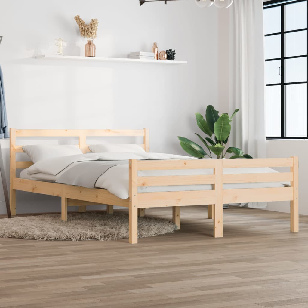 vidaXL Posteľný rám bez matraca, drevený masív 160x200 cm
