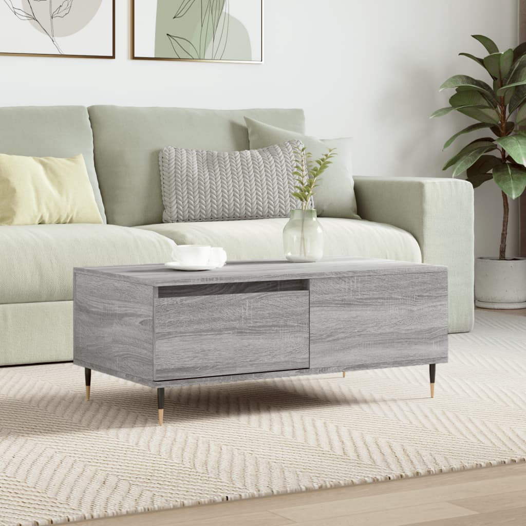 vidaXL Konferenčný stolík sivý dub sonoma 90x50x36,5 spracované drevo