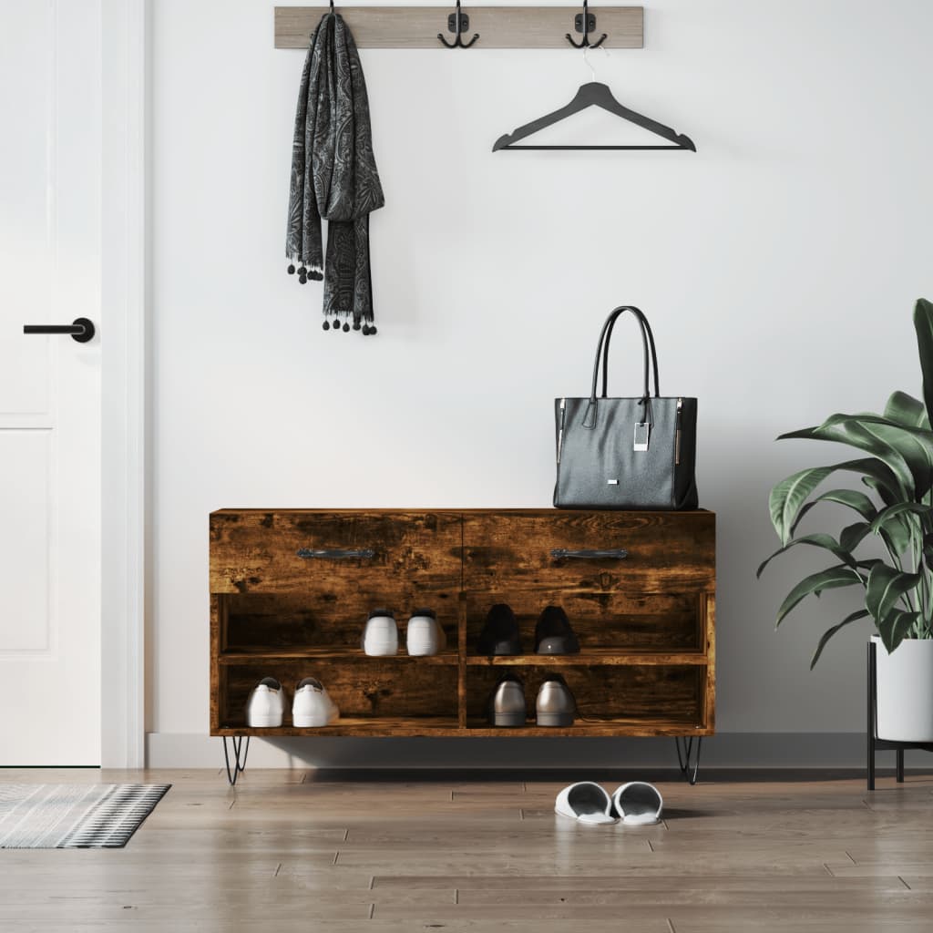 vidaXL Lavička na topánky, tmavý dub 102x35x55 cm, kompozitné drevo