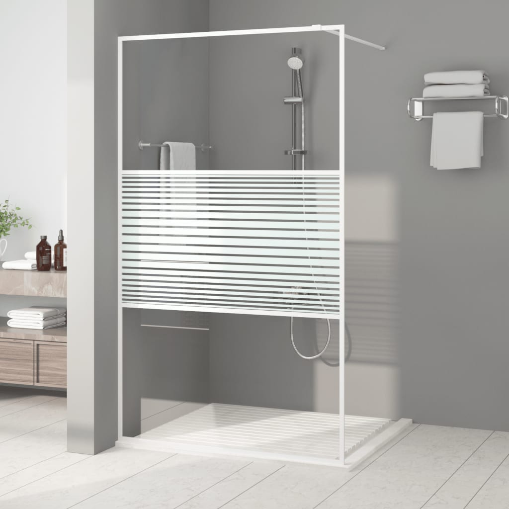 vidaXL Sprchová zástena biela 115x195 cm priehľadné ESG sklo