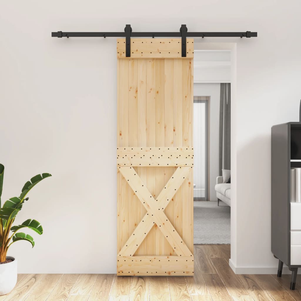 vidaXL Posuvné dvere so sadou kovania 70x210 cm borovicový masív