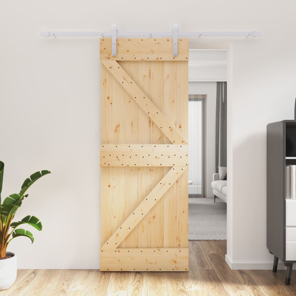 vidaXL Posuvné dvere so sadou kovania 80x210 cm borovicový masív