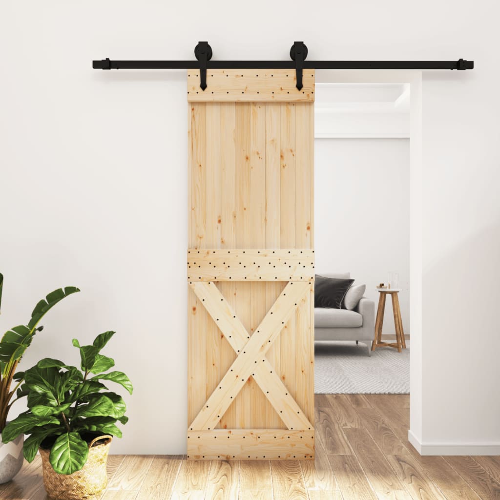 vidaXL Posuvné dvere so sadou kovania 70x210 cm borovicový masív