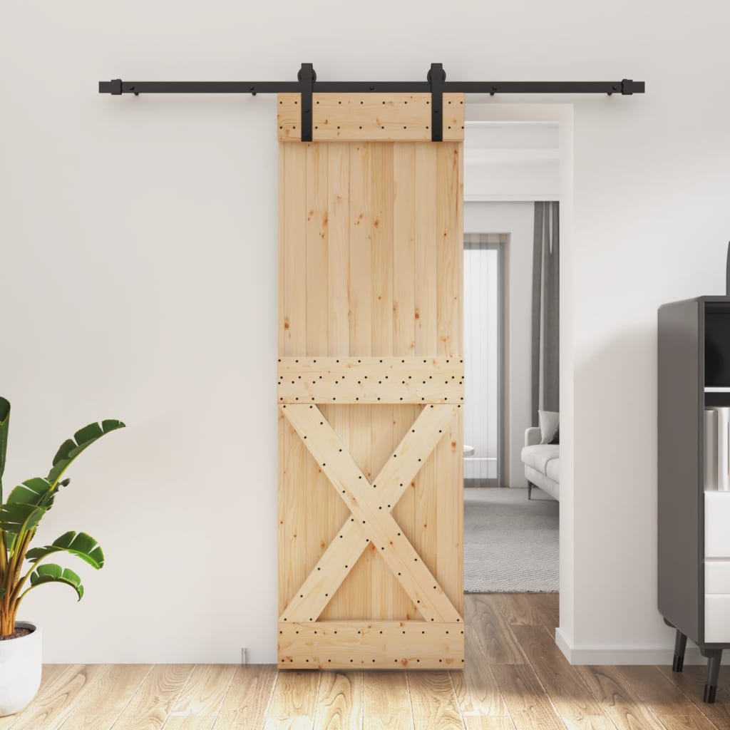 vidaXL Posuvné dvere so sadou kovania 70x210 cm borovicový masív