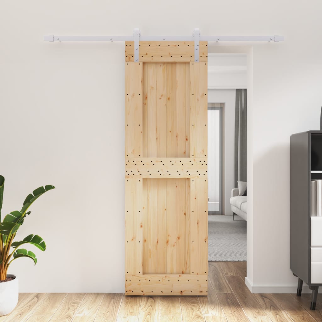vidaXL Posuvné dvere so sadou kovania 70x210 cm borovicový masív