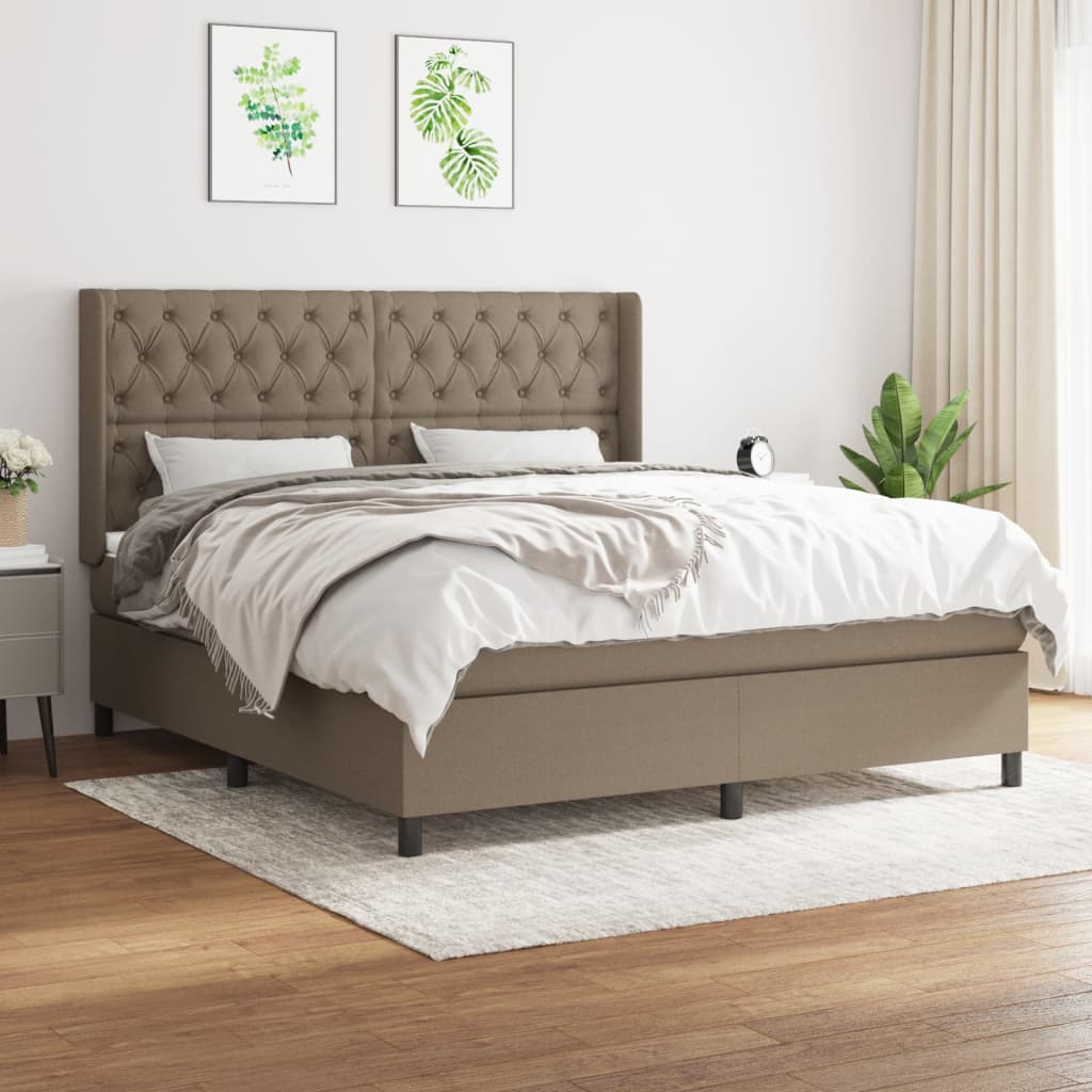 vidaXL Posteľný rám boxspring s matracom sivohned 160x200 cm látka