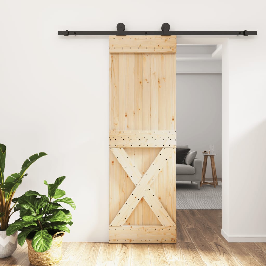 vidaXL Posuvné dvere so sadou kovania 70x210 cm borovicový masív