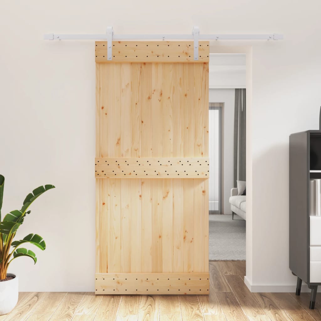 vidaXL Posuvné dvere so sadou kovania 95x210 cm borovicový masív