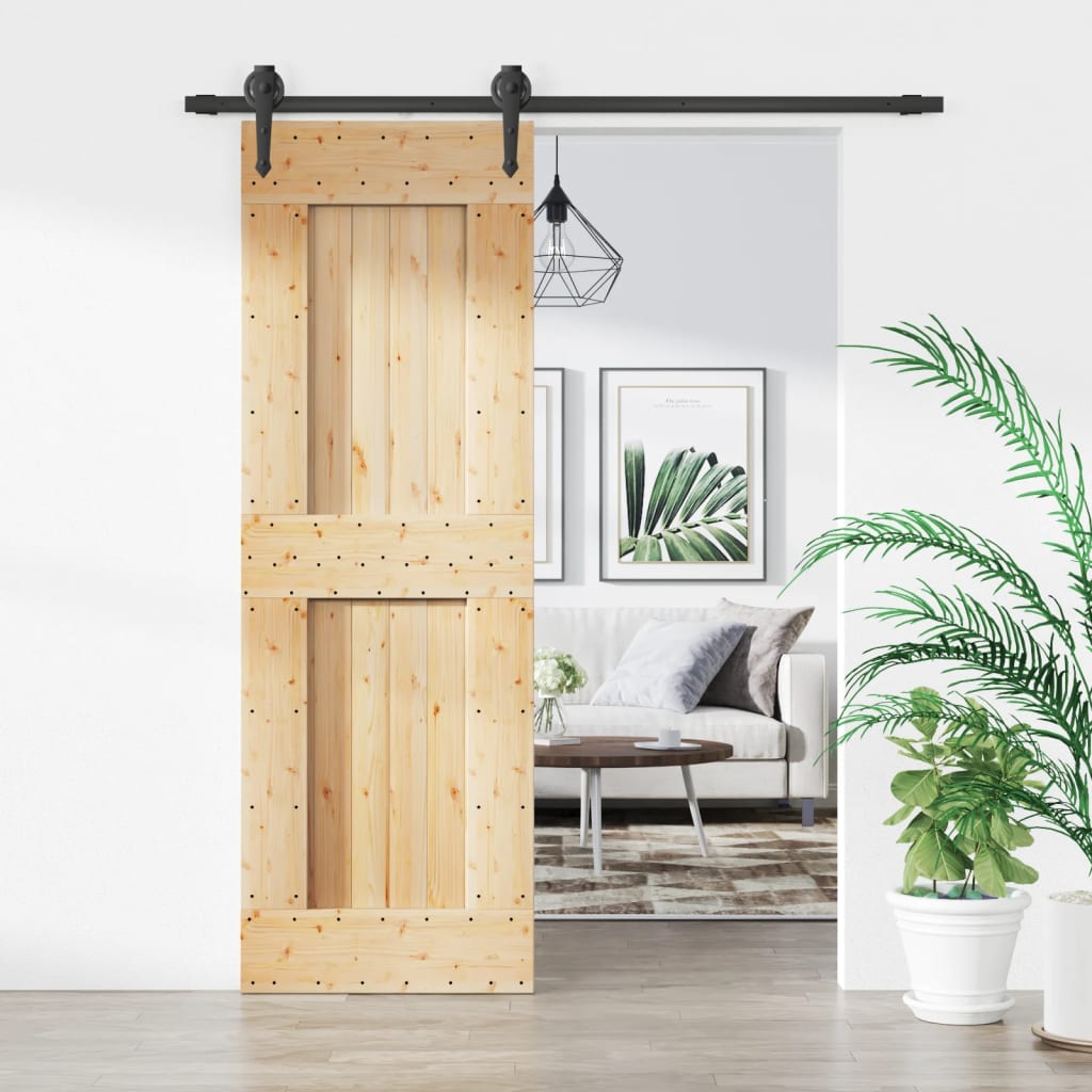 vidaXL Posuvné dvere so sadou kovania 70x210 cm borovicový masív