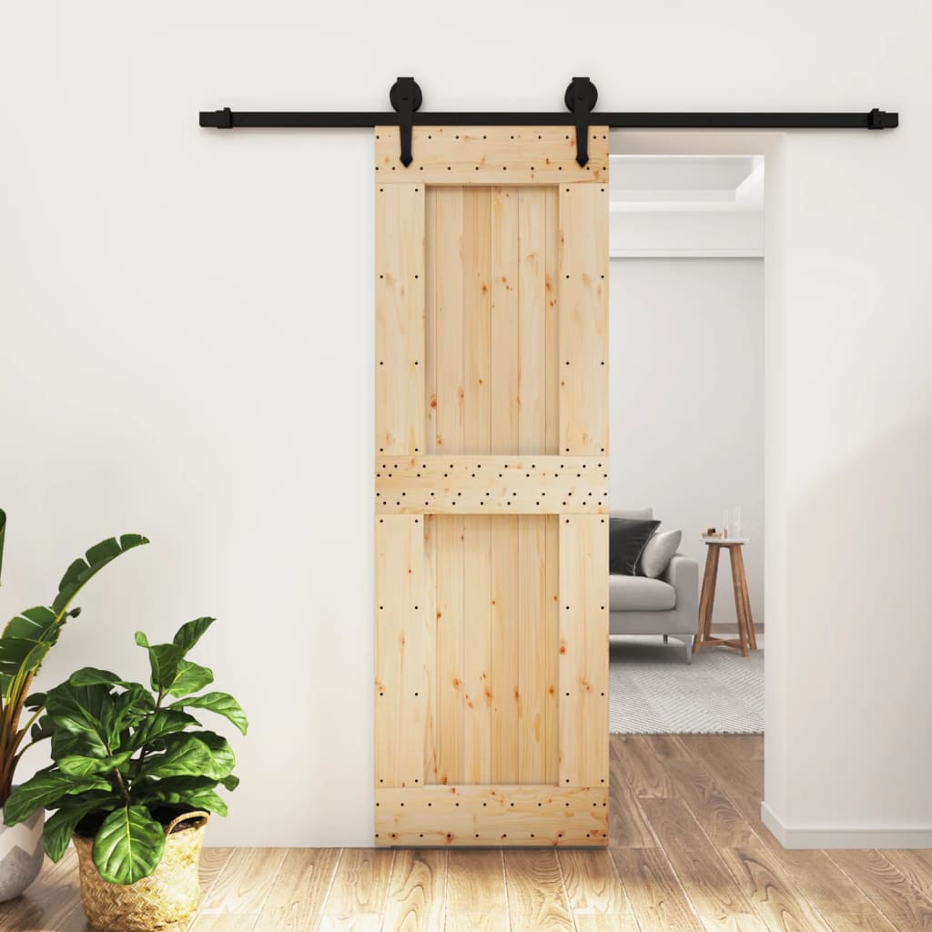 vidaXL Posuvné dvere so sadou kovania 70x210 cm borovicový masív