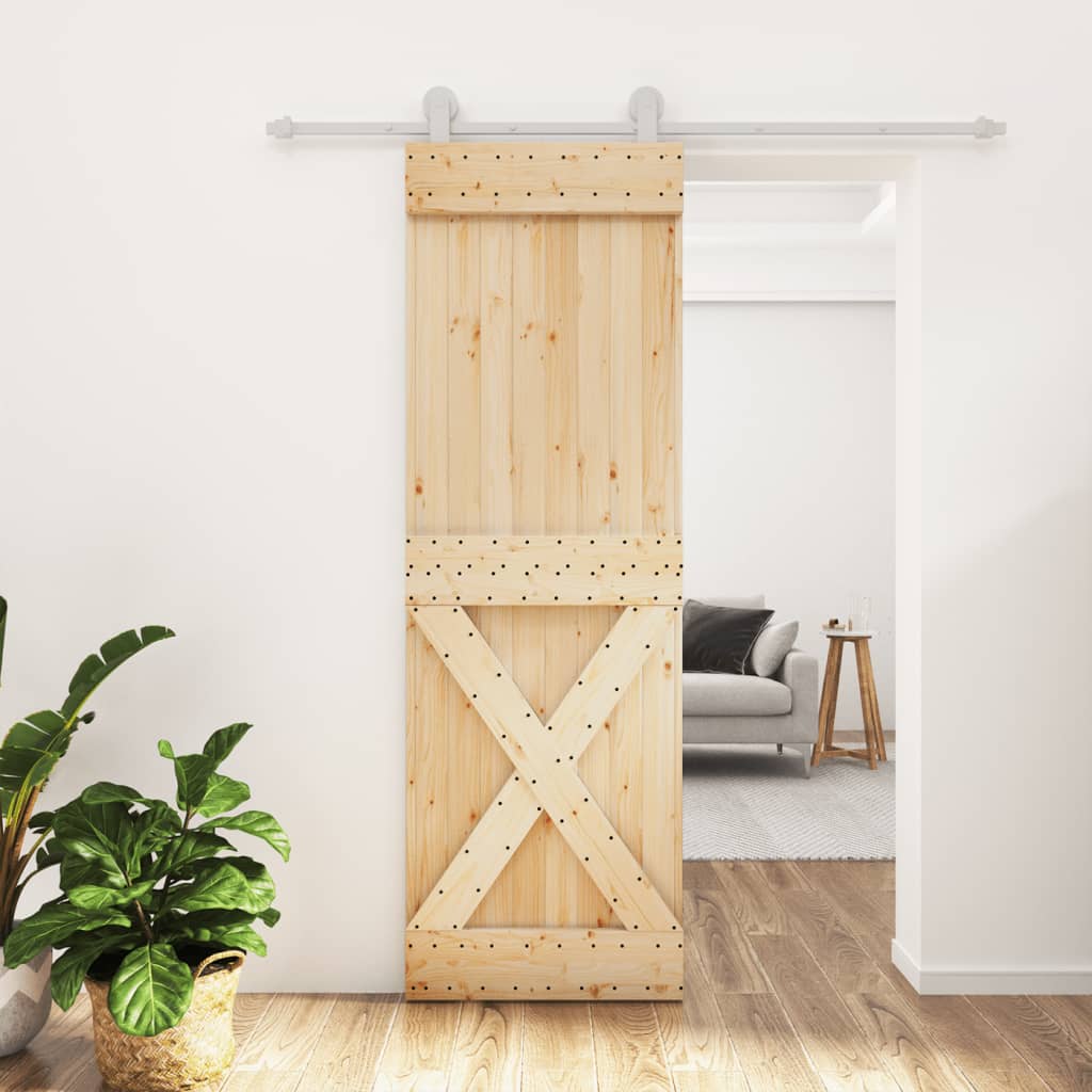vidaXL Posuvné dvere so sadou kovania 70x210 cm borovicový masív