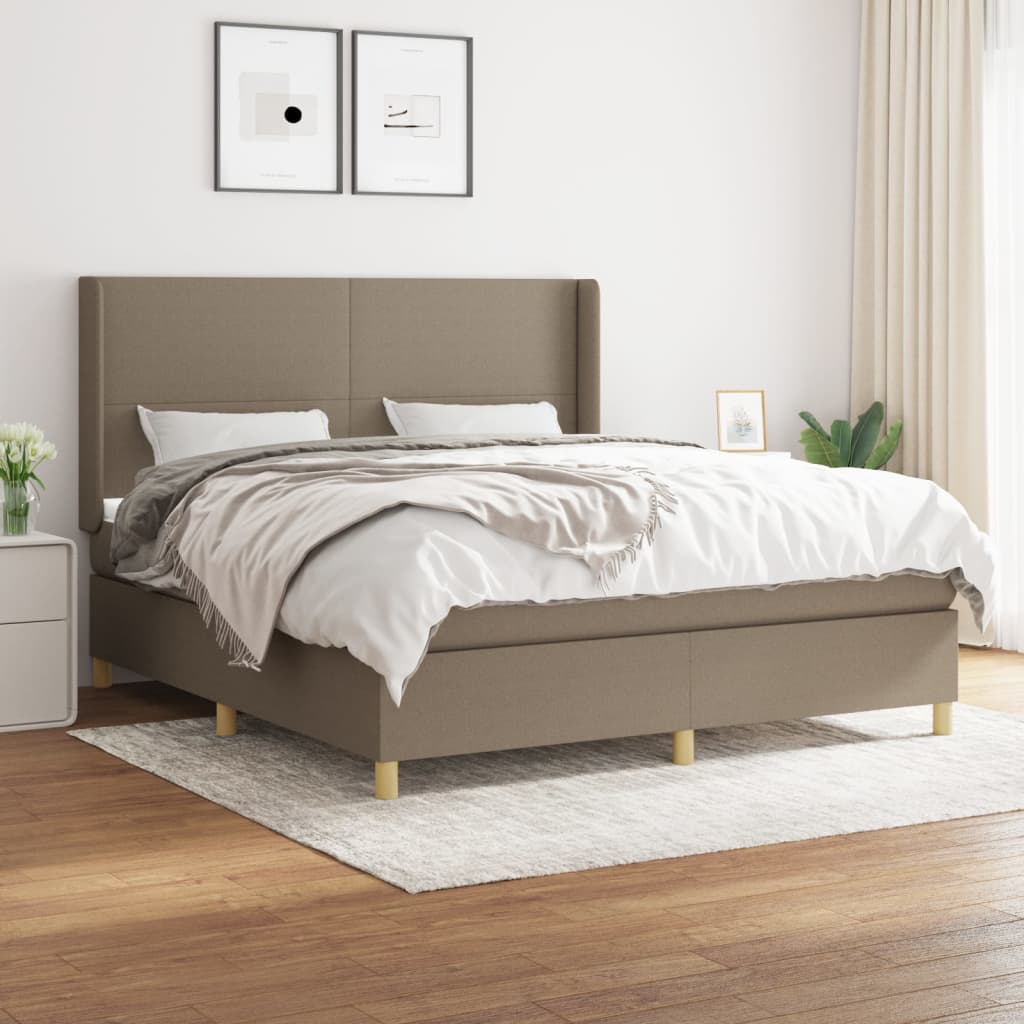 vidaXL Posteľný rám boxspring s matracom sivohned 160x200 cm látka
